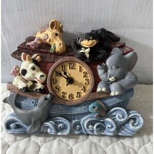 FIGI Graphic Noah's Ark  Clock Model CK-BS-201 Tested Works Vintage 1995‎